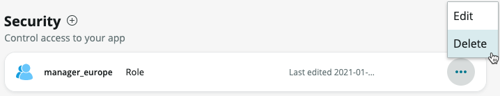 Deleting a role