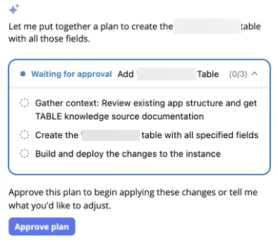 Build Agent provides a task plan for you to review before it proceeds with the tasks.