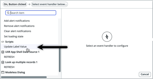 Adding the script as an event handler.