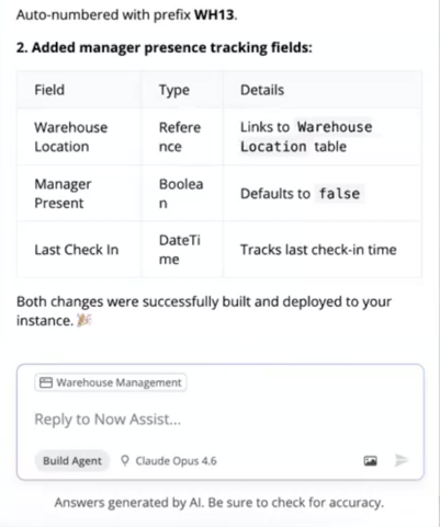 Build Agent shows all the changes it made and gives you a success message when it's finished working.