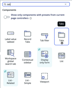 Tabs component.