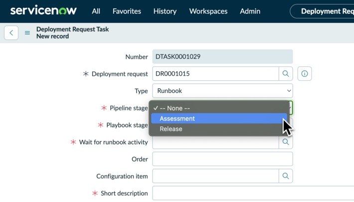 Select the playbook where you want the runbook task to occur.