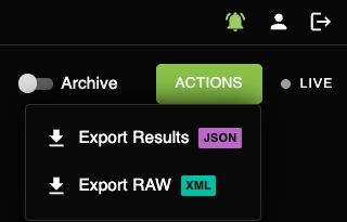 Results page Action button