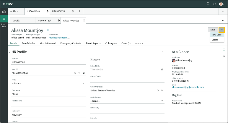 Profil RH HR Agent Workspace