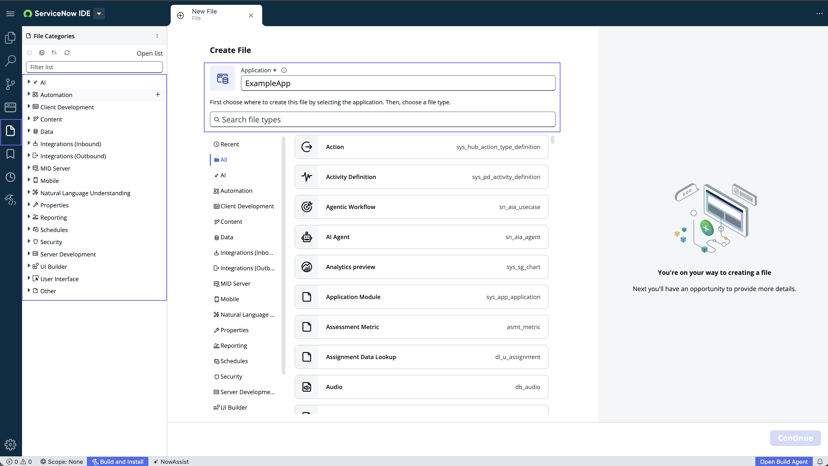 File Categories view