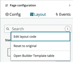 Edit layout code option.