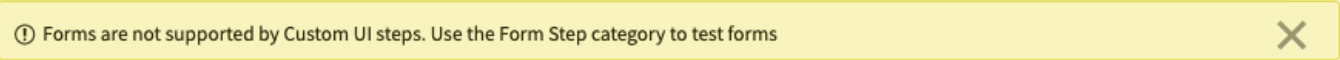 Warning message reading "Forms are exclusion listed"