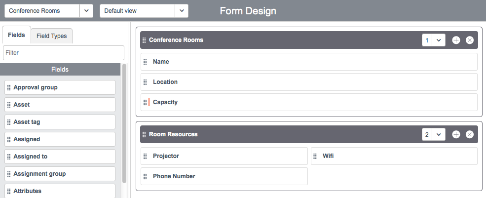 Some sections are editable on the form.