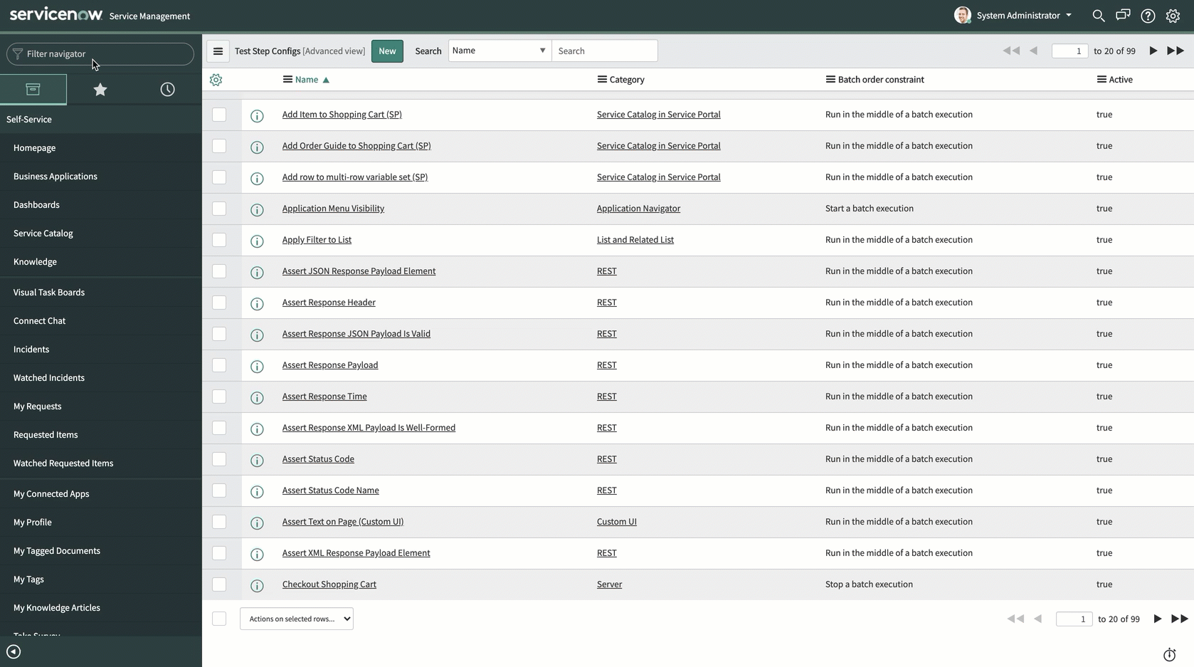 Gif showing reusing of Custom Scripted StepConfig test step