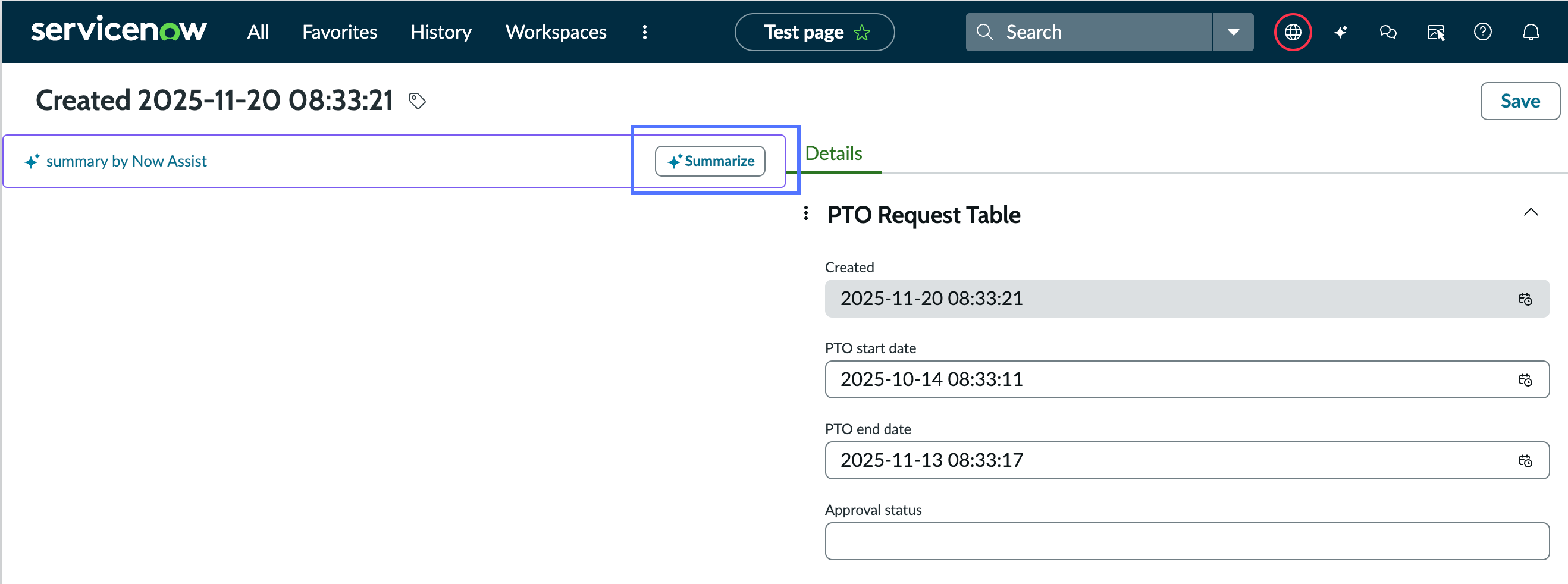 You can select the Summarize button within a workspace to generate a summary.