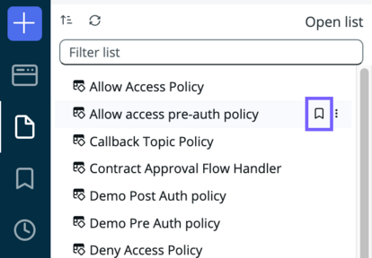 Bookmark a file from the Navigator panel.