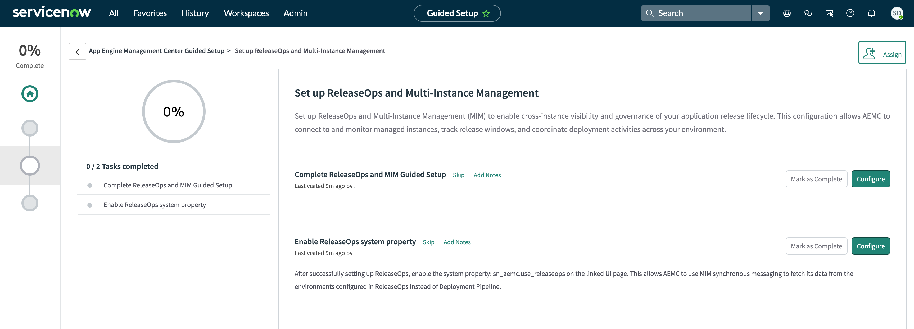 Set up ReleaseOps and Multi-Instance Management page in AEMC