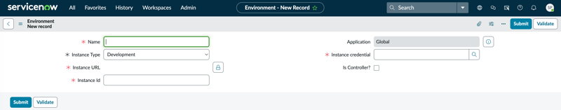 Creating a new environment