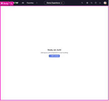 Stage area of UI Builder.