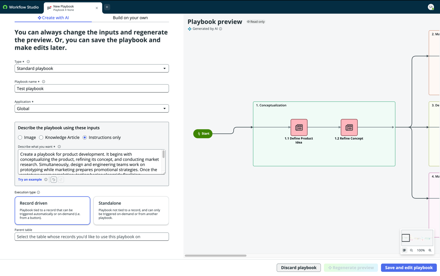 Preview the generated playbook.