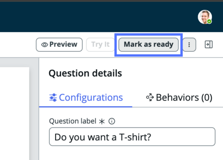 Mark your app as ready