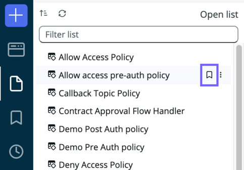 Bookmark a file directly from the Navigator panel.