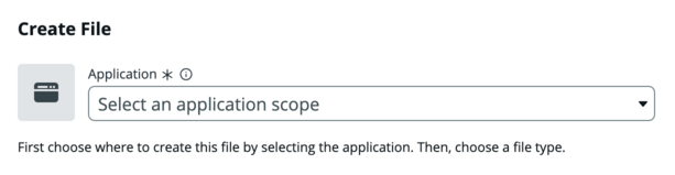 Select an application scope for the file.