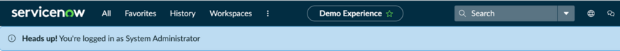 Alert appearing under the header menu, greeting the logged-in user.