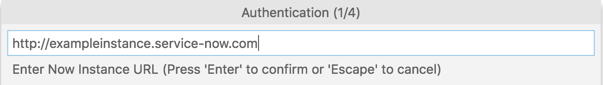 Instance name prompt in Visual Studio Code