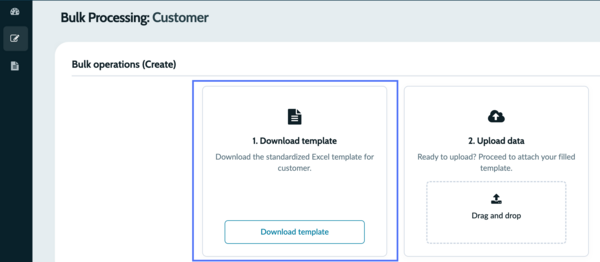 Download template option.