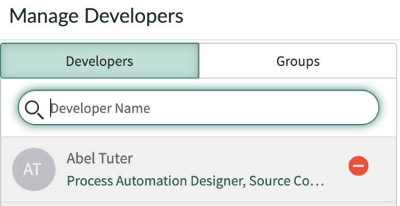 Manage developers
