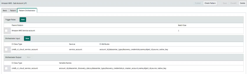 패턴 디자이너의 Pattern Orchestrator 탭.