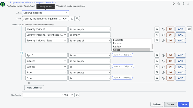 Transform flow: Subflow: Action