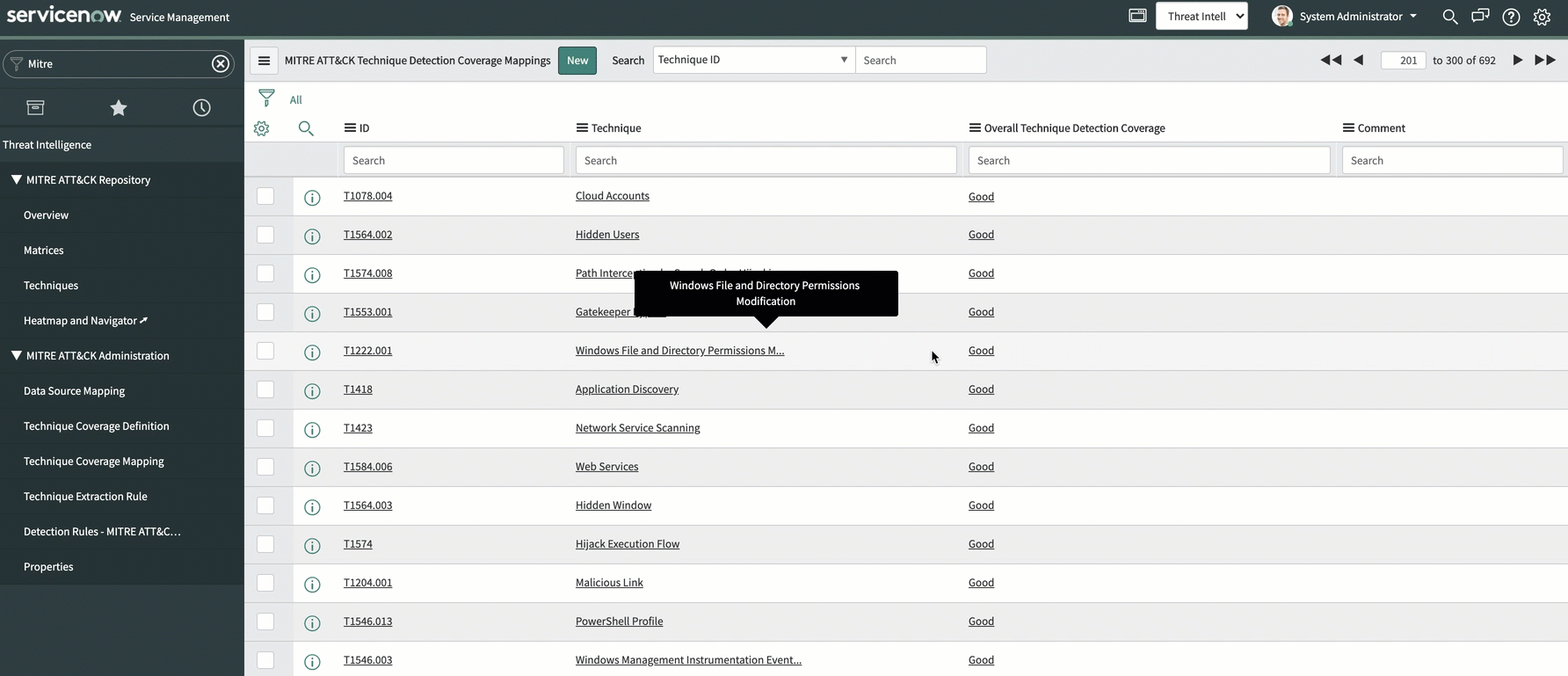 Detection coverage mapping.