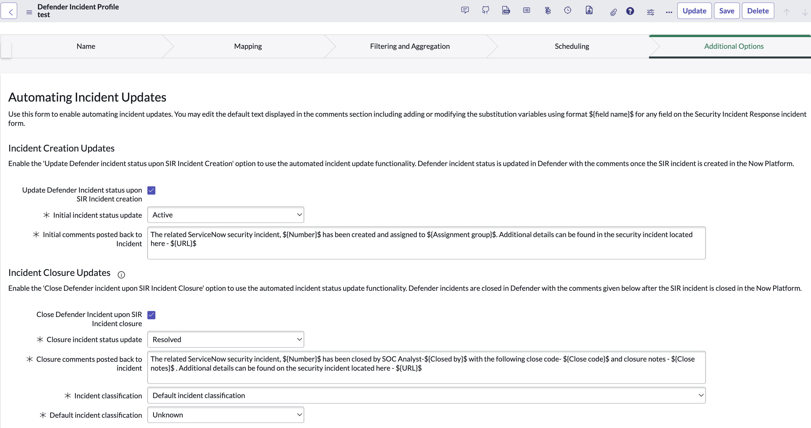 Options for automating incidents