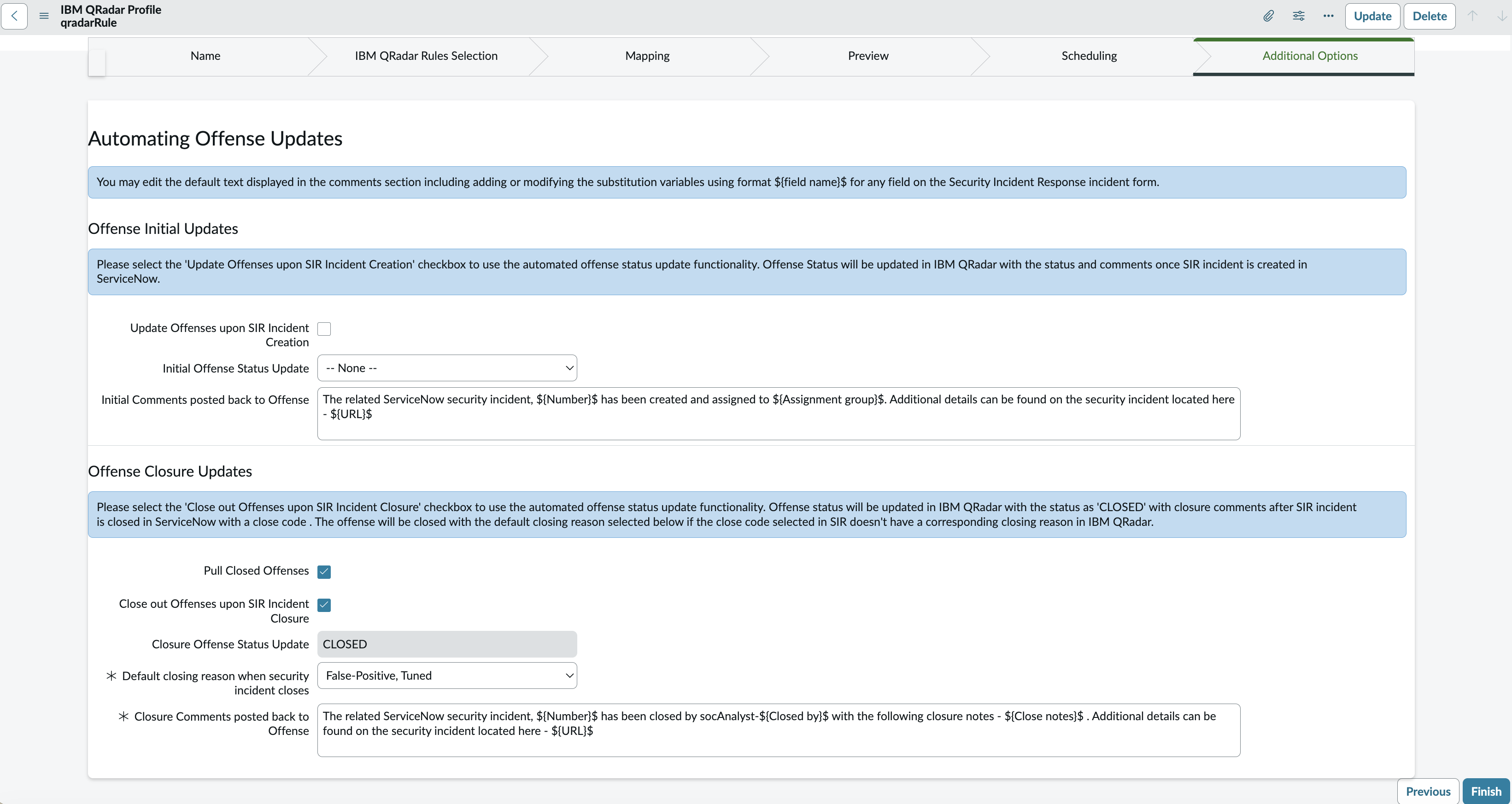 IBM QRadar: Create Profile: Automate Offense