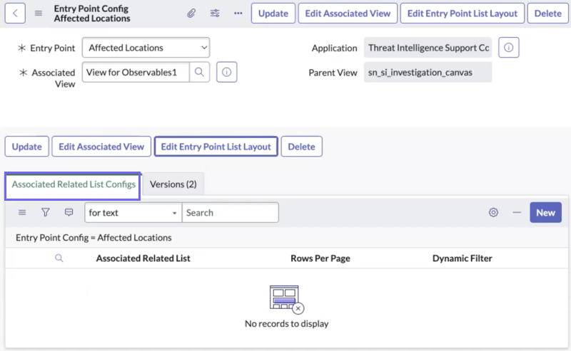 Associated related lists configs