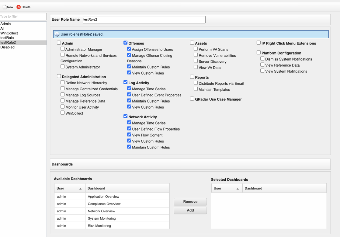 Minimum User Roles
