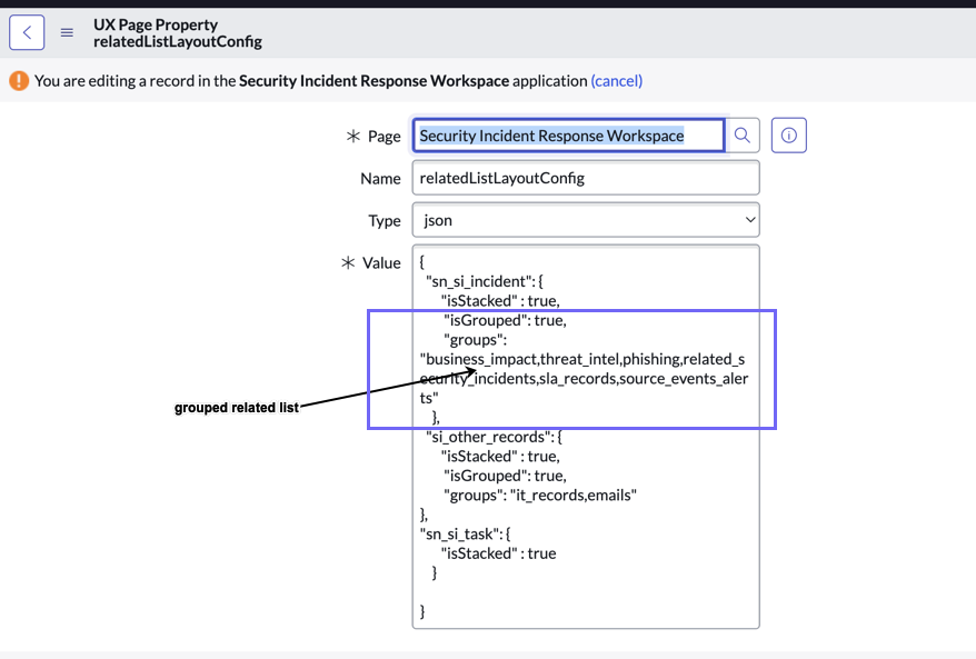 Related List Layout configuration.
