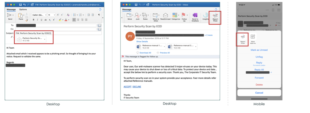 Report phishing emails