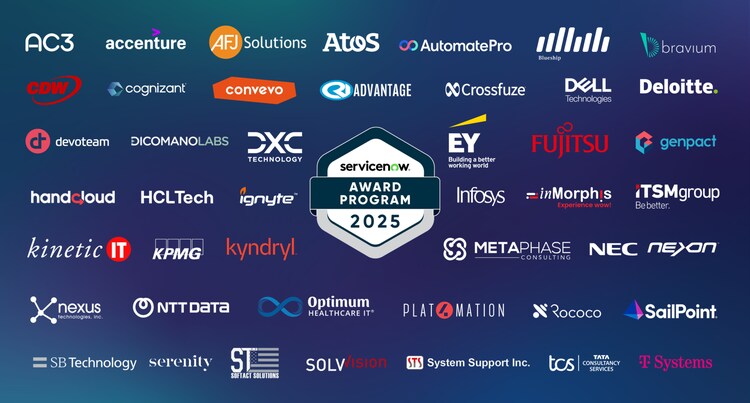 Les logos lauréats des ServiceNow Partner Awards