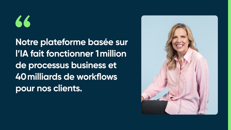 Notre plateforme basée sur l’IA fait fonctionner 1 million de processus business et 40 milliards de workflows pour nos clients.
