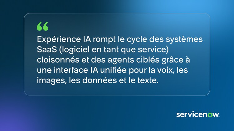 Expérience IA rompt le cycle des systèmes SaaS (logiciel en tant que service) cloisonnés et des agents ciblés grâce à une interface IA unifiée pour la voix, les images, les données et le texte.
