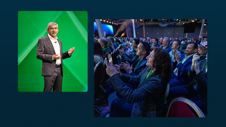 De l’inspiration à l’action : Amit Zavery, ServiceNow Chief Product Officer, et une audience Knowledge impliquée