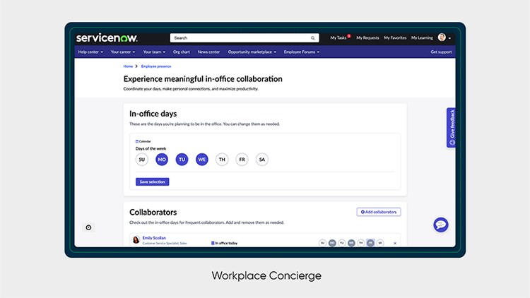 Workplace Service Delivery Workplace Concierge screenshot