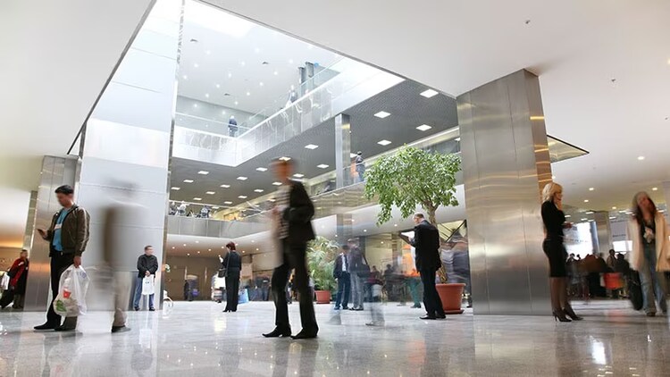 Megatrends: A busy shopping centre environment with people on their devices