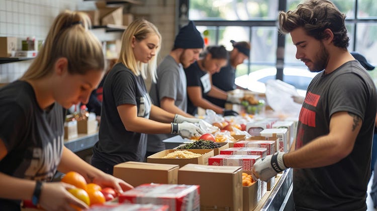 Workers volunteering for a better world