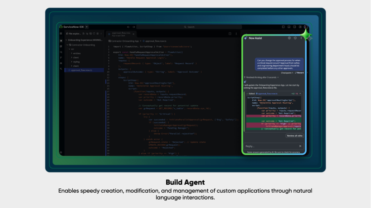 Build Agent enables speedy creation, modification, and management of custom applications through natural language interactions.