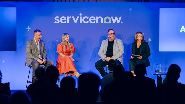 Customer panel during keynote at the ServiceNow Put AI Summit London