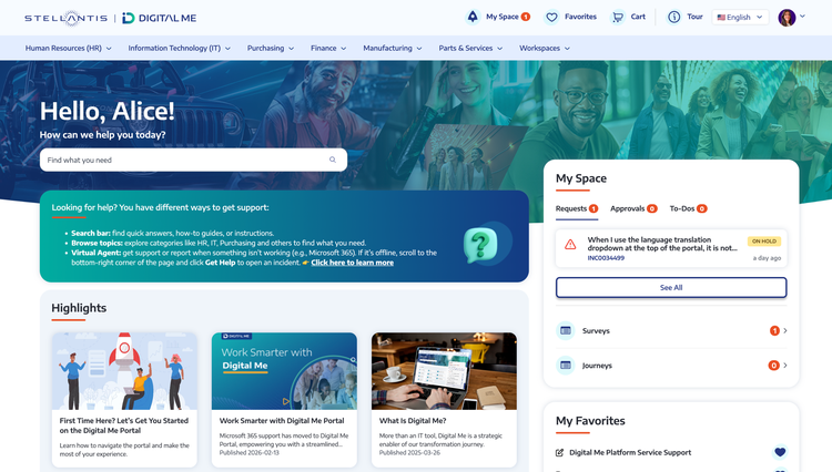 Stellantis employee portal screenshot